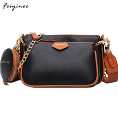 Retro PU Leather Flap Shoulder Bag Girls Purse Lock Crossbody Messenger