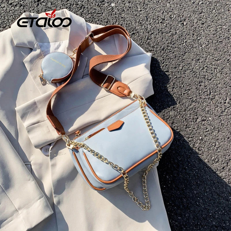 Retro PU Leather Flap Shoulder Bag Girls Purse Lock Crossbody Messenger