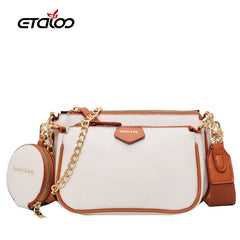 Retro PU Leather Flap Shoulder Bag Girls Purse Lock Crossbody Messenger