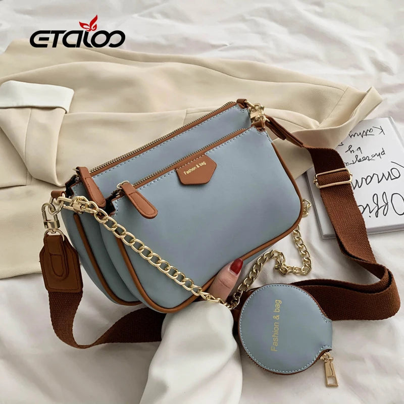 Retro PU Leather Flap Shoulder Bag Girls Purse Lock Crossbody Messenger