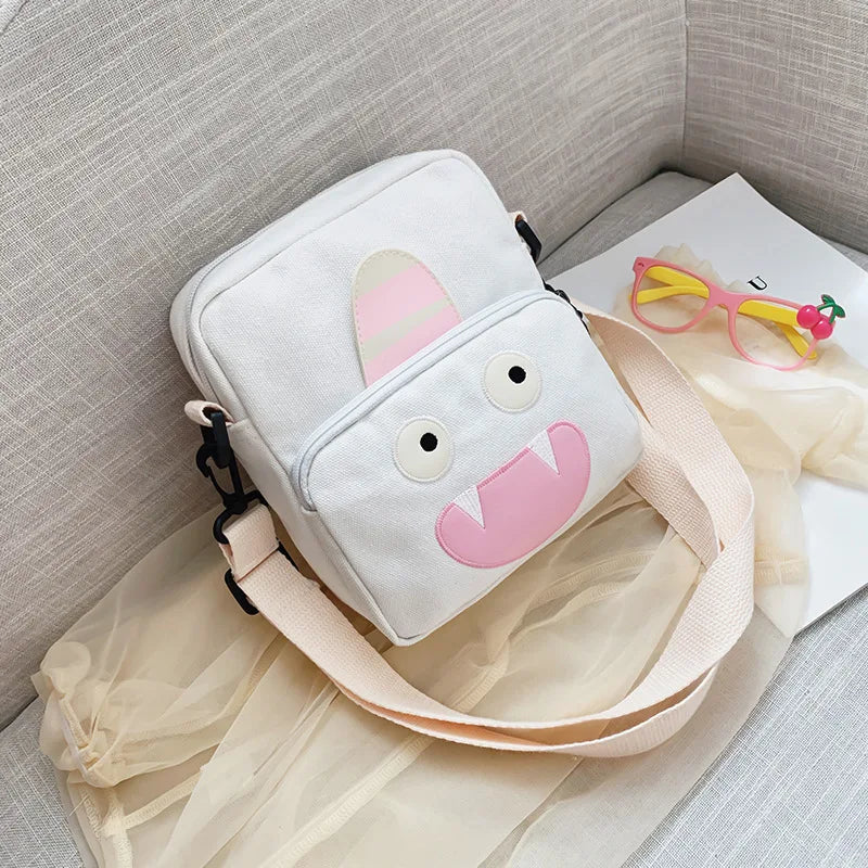 Cartoon Canvas Shoulder Bag for Girl Women All-match