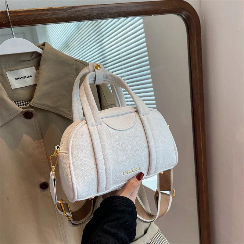 Small Tote Bag Women Shoulder Bags PU Leather Boston Crossbody Handbag