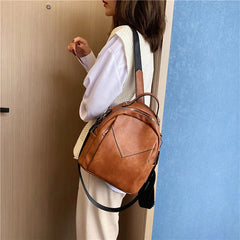 Small Women's Backpack PU Leather School Bag for Teenager Girls Daypack