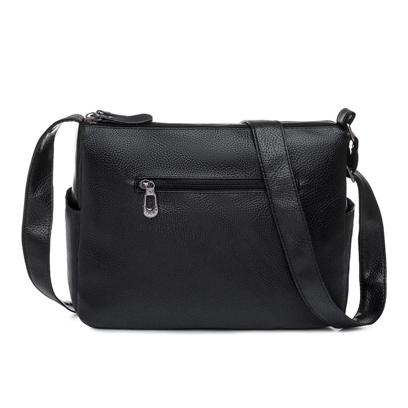 Flower Printed Crossbody Bag Soft Leather Shoulder Bag for Women