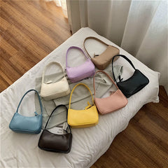 Purple PU Leather Women's Handbag Small Shoulder Bags