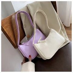 Purple PU Leather Women's Handbag Small Shoulder Bags