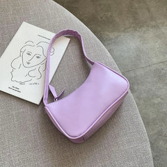 Purple PU Leather Women's Handbag Small Shoulder Bags