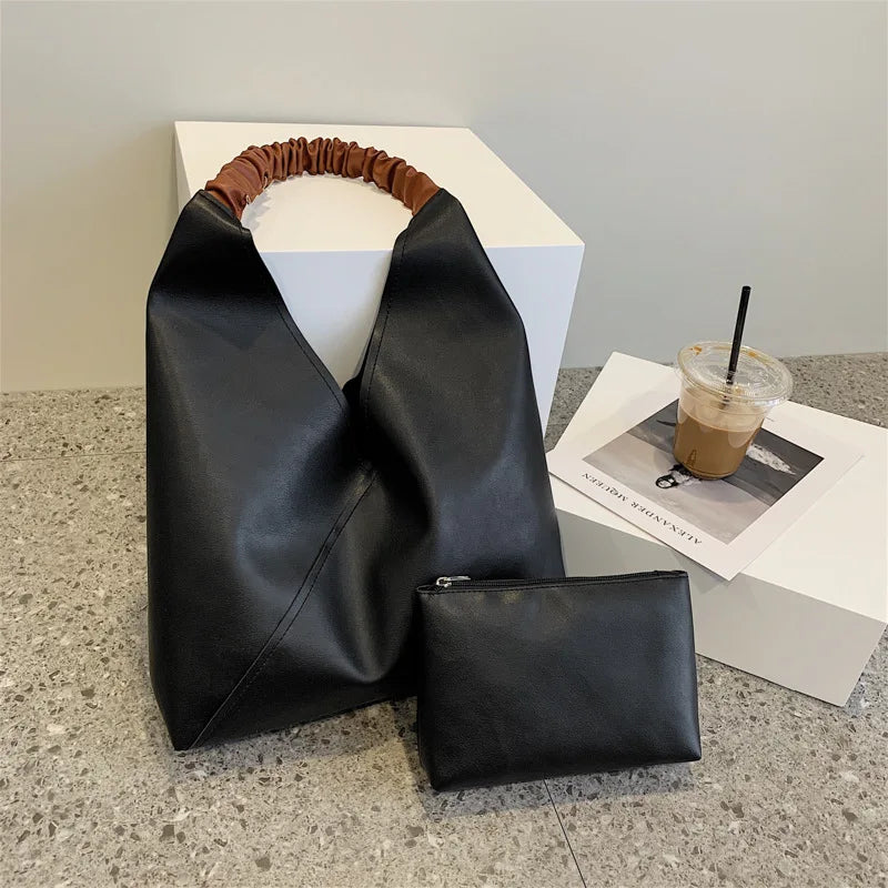 Soft Leather Women's Handbag Retro Tote Shoulder Bag