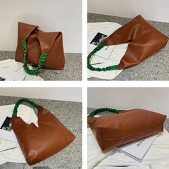 Soft Leather Women's Handbag Retro Tote Shoulder Bag