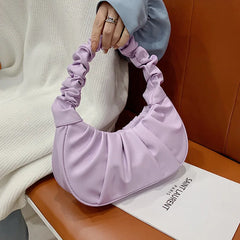 Cloud Pleated Underarm Bag Sweet Shoulder Tote Bag for Women