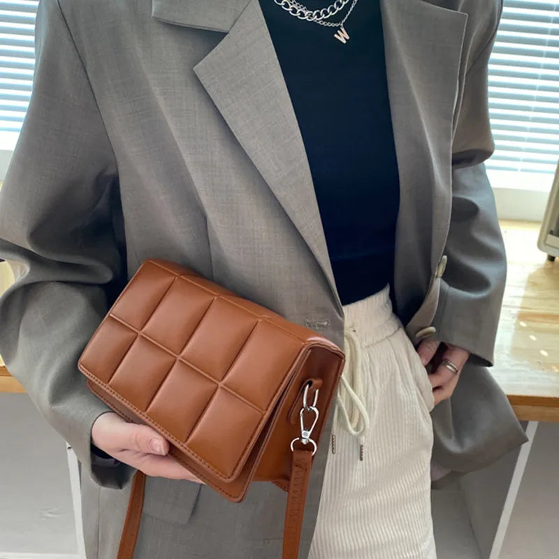 Stylish Weave PU Leather Crossbody Bag for Women