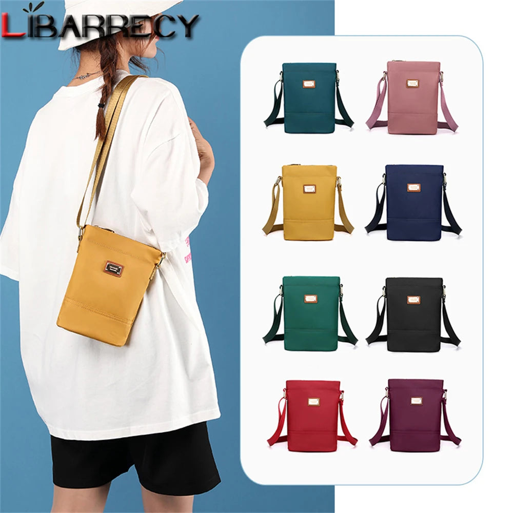 Small Nylon Shoulder Bag for Women with Wallet and Phone Pocket