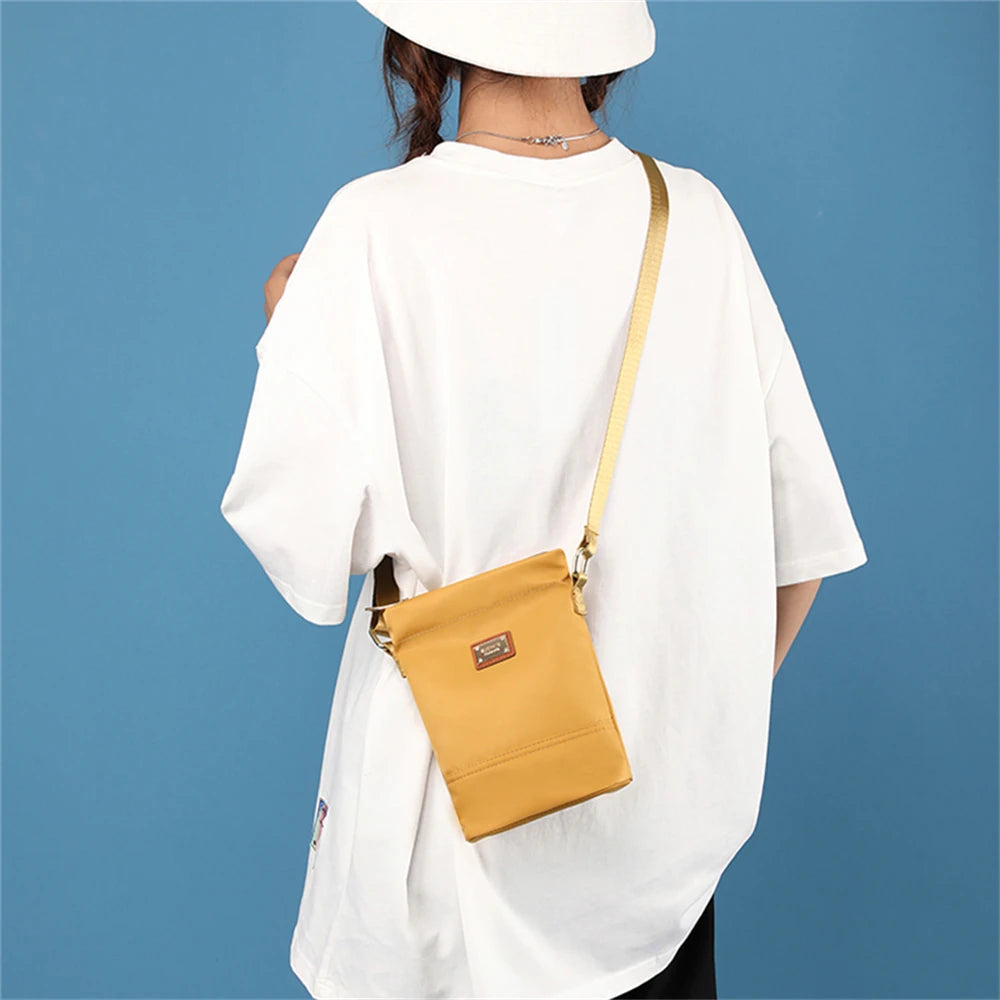 Small Nylon Shoulder Bag for Women with Wallet and Phone Pocket