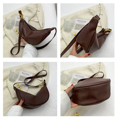 Women Shoulder Bags Messenger Bags Pu Leather Texture Crescent Bags