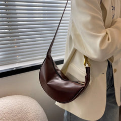 Women Shoulder Bags Messenger Bags Pu Leather Texture Crescent Bags
