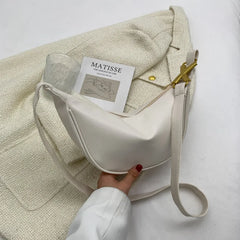 Women Shoulder Bags Messenger Bags Pu Leather Texture Crescent Bags