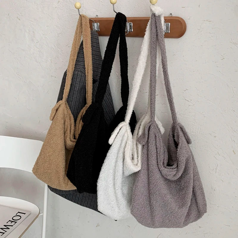 Spring Autum Women Handbags Soft Felt Large Capacity Shoulder Shopper