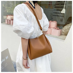 Women's Soft Leather Shoulder Bag with Large Capacity