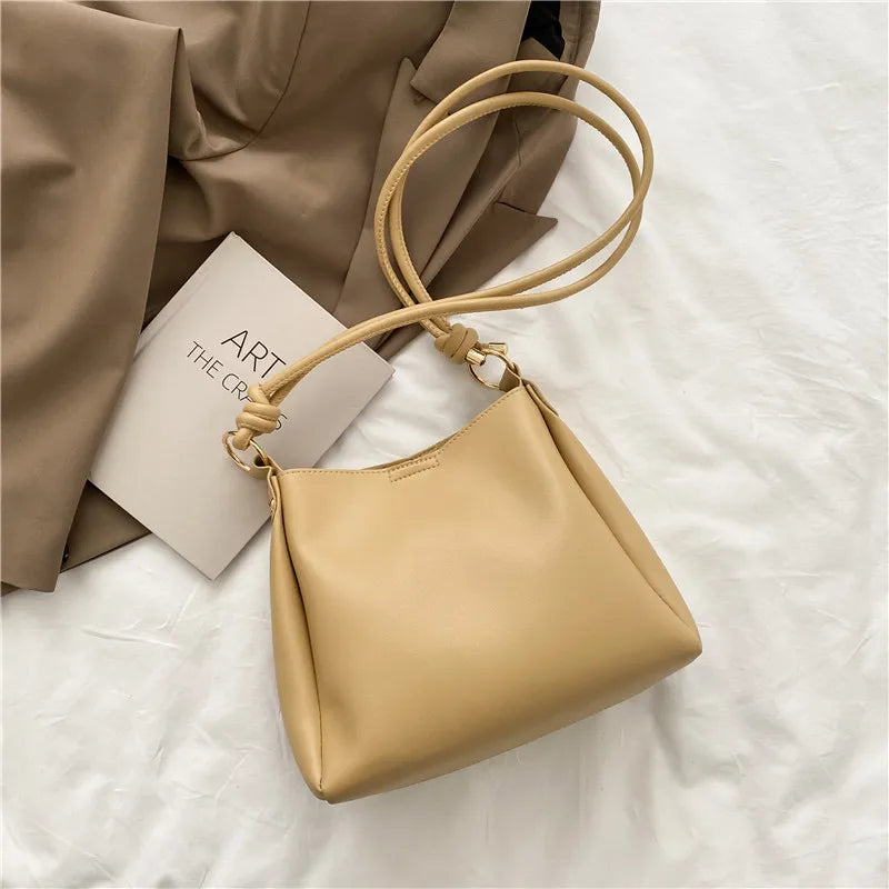 Women's Soft Leather Shoulder Bag with Large Capacity