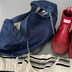 Spring Autumn Women Shoulder Bags Denim Tote Bags Girls Shoppers