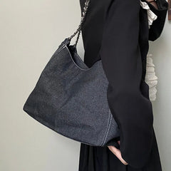 Spring Autumn Women Shoulder Bags Denim Tote Bags Girls Shoppers