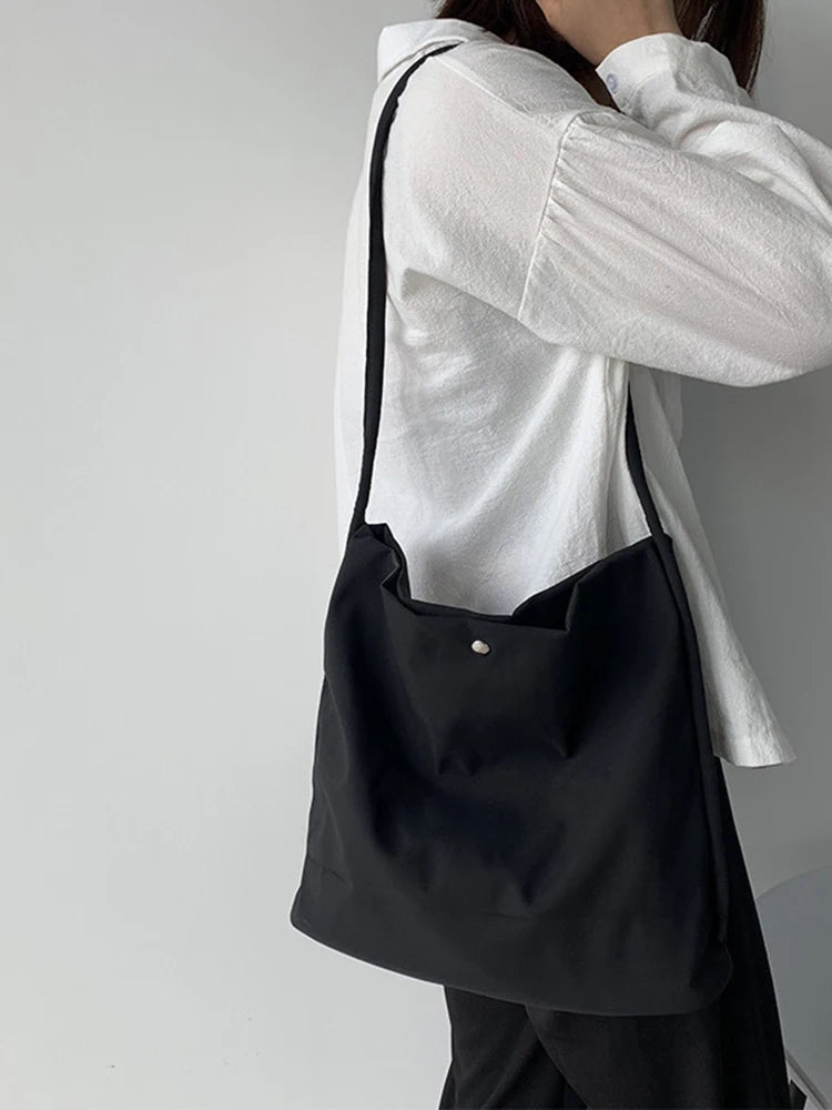 Spring Canvas Messenger Bag Large Eco Shopping Shoulder Bag For Women