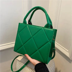 Spring Women Shoulder Bag Plaid Pu Leather Crossbody Bags Ladies Handbags