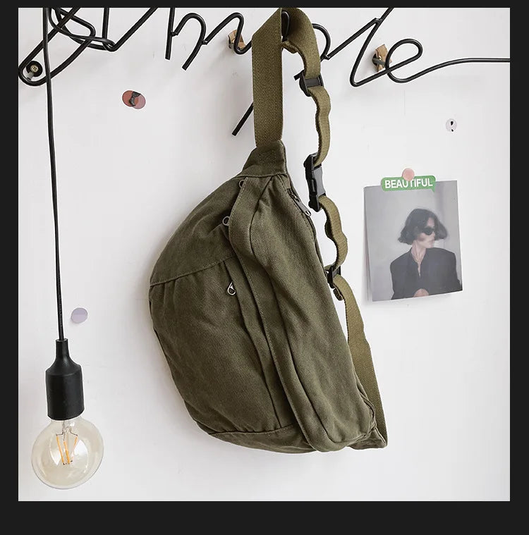 Hip-Hop Women Shoulder Bag Outdoor Sport Canvas Pack
