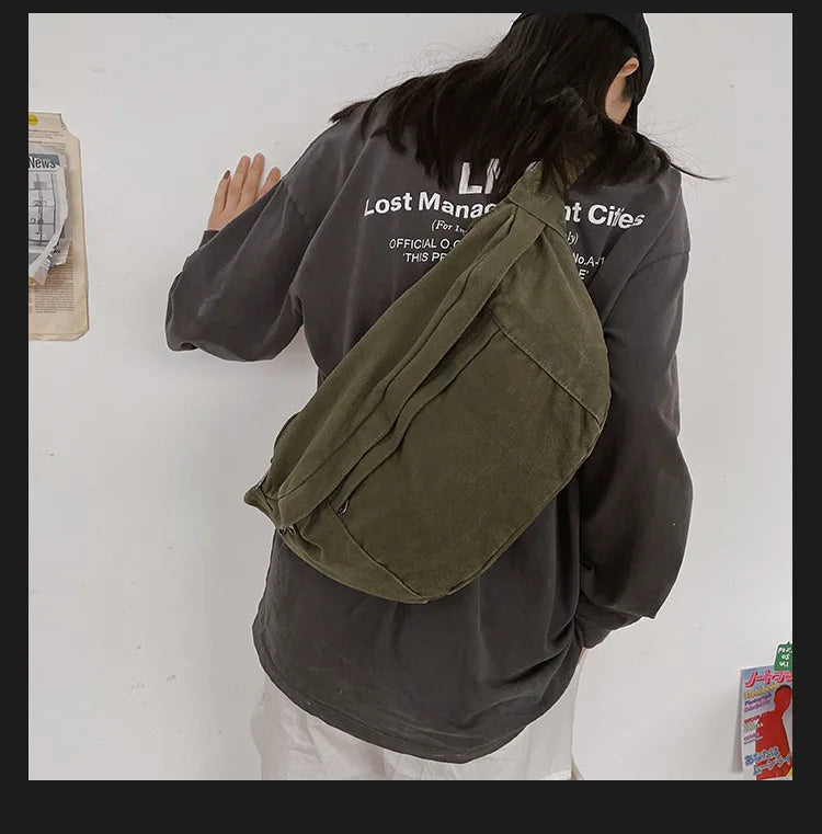 Hip-Hop Women Shoulder Bag Outdoor Sport Canvas Pack