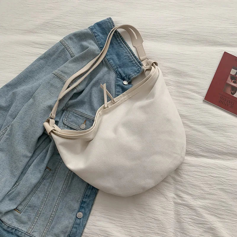 Women's Leisure Canvas Bag Large Capacity Messenger Tote Bag