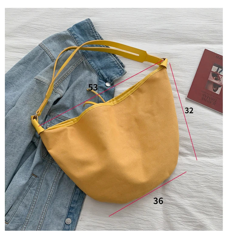 Women's Leisure Canvas Bag Large Capacity Messenger Tote Bag