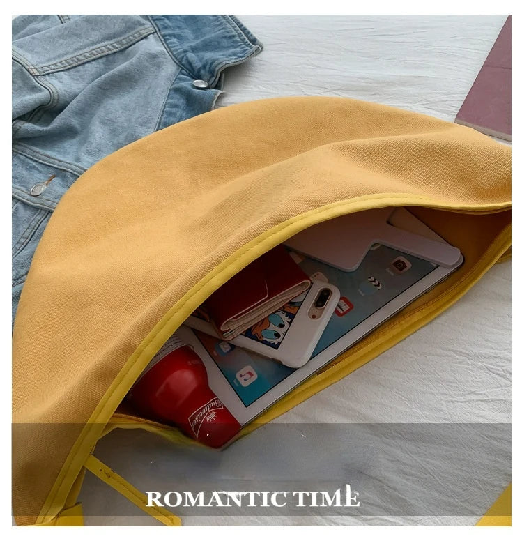 Women's Leisure Canvas Bag Large Capacity Messenger Tote Bag