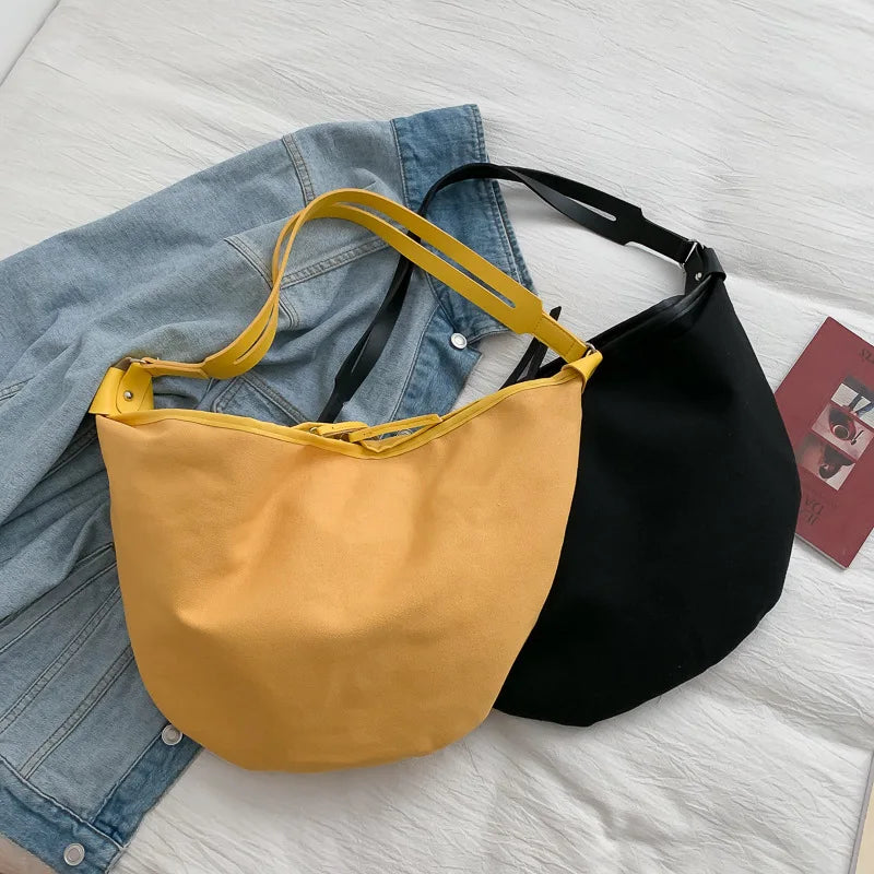 Women's Leisure Canvas Bag Large Capacity Messenger Tote Bag