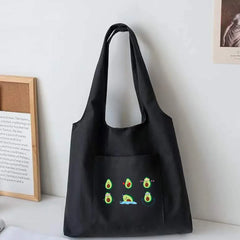 Avocado Print Canvas Commuter Vest Bag Women Tote Shopper All-match Handbag