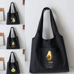 Avocado Print Canvas Commuter Vest Bag Women Tote Shopper All-match Handbag