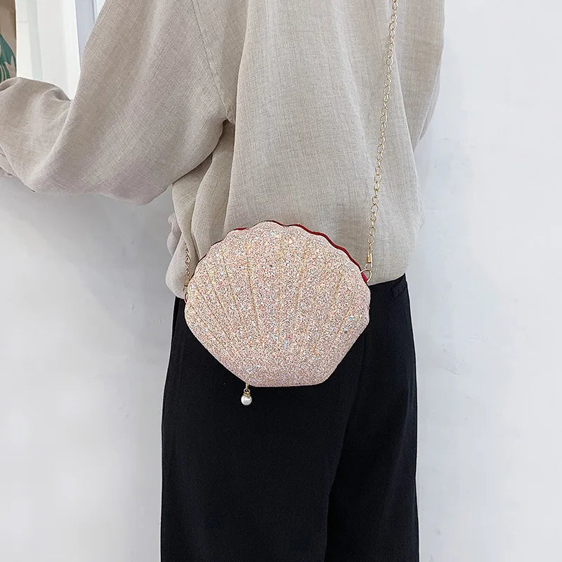 Mini Crossbody Bag Sparkling Conchoidal Chain Small Bag