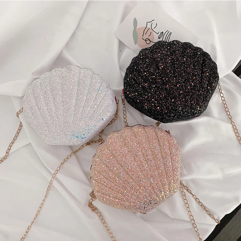 Mini Crossbody Bag Sparkling Conchoidal Chain Small Bag
