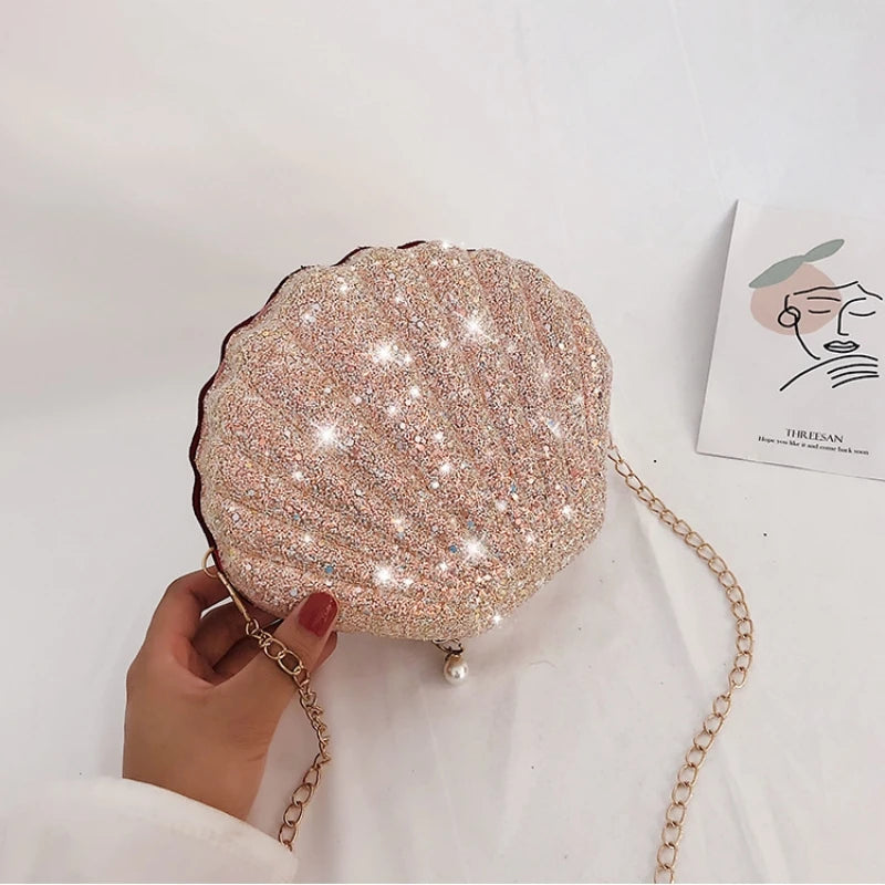 Mini Crossbody Bag Sparkling Conchoidal Chain Small Bag