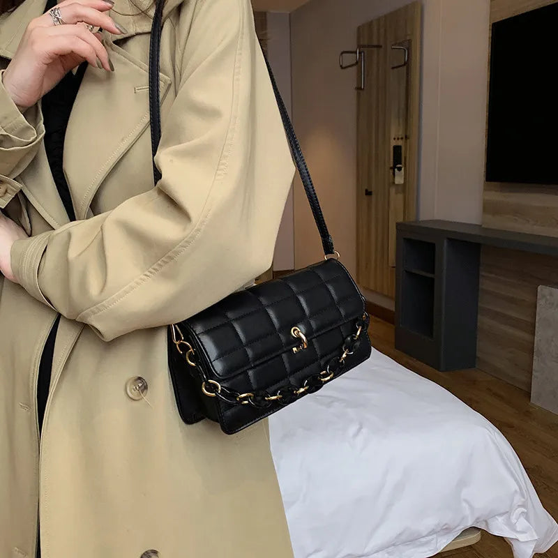 Plaid Chain Shoulder Bag Ladies Tote Bag