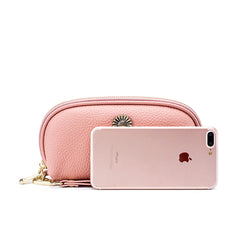 Women Clutch Leather Wristlet Small Bag Cow Leather Ladies Evening Bag