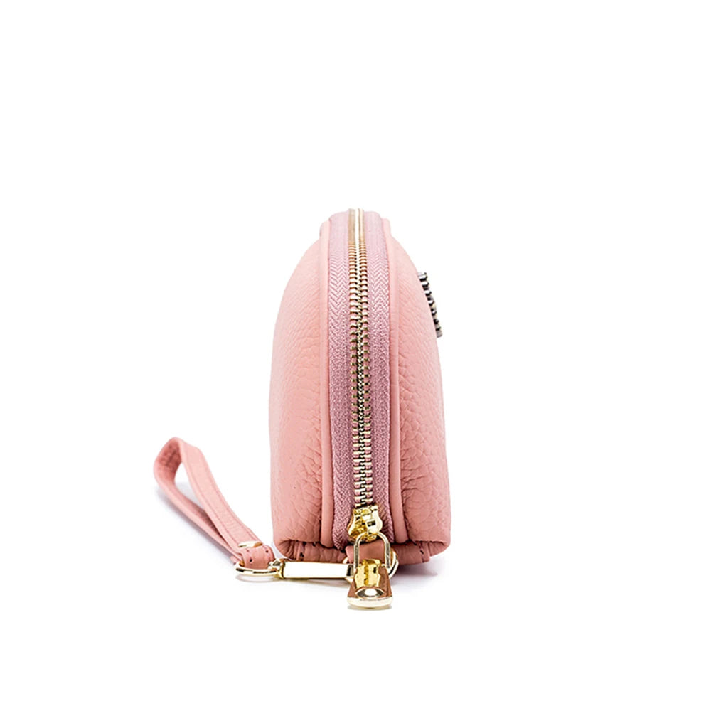 Women Clutch Leather Wristlet Small Bag Cow Leather Ladies Evening Bag