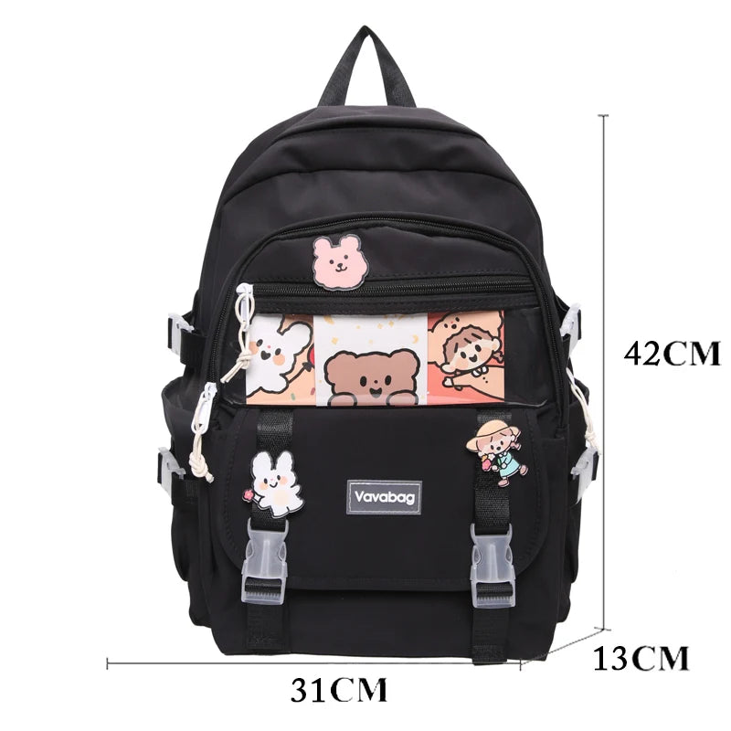 Women's Waterproof Backpack Student Girls School Nylon Backpack