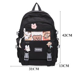 Women's Waterproof Backpack Student Girls School Nylon Backpack