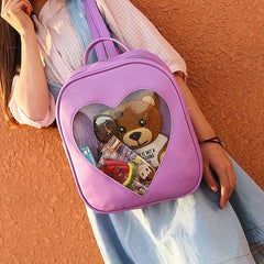 Love Heart Shape Backpacks School Shoulder Bags For Teenager Girls