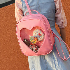 Love Heart Shape Backpacks School Shoulder Bags For Teenager Girls