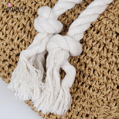 Summer Straw Bag Women Backpack Rucksack Weaved for Girls Mochila Backpack