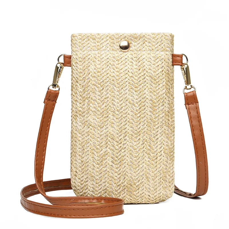 Summer Woven Bag Retro Portable Straw Woven Bag Messenger Handbag