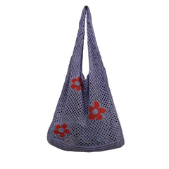 Hollow Mesh Beach Bags Flower Handbag Women's Shoulder Shopping