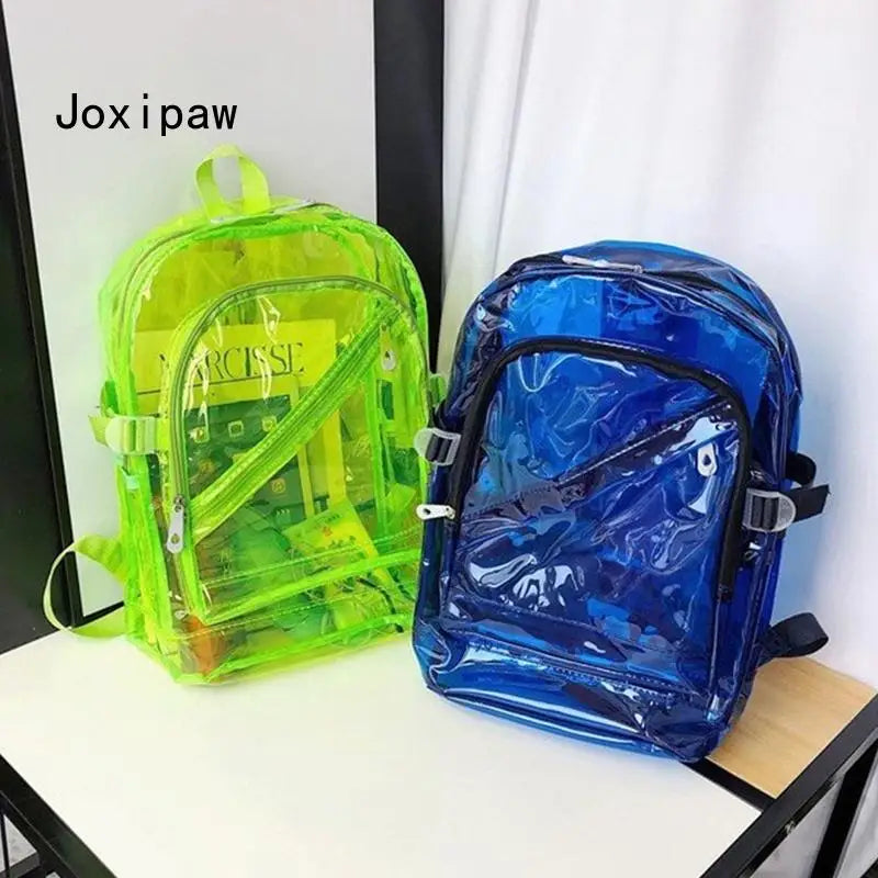 Transparent PVC Large Capacity Backpack for Women Men Casual Outdoor Beach