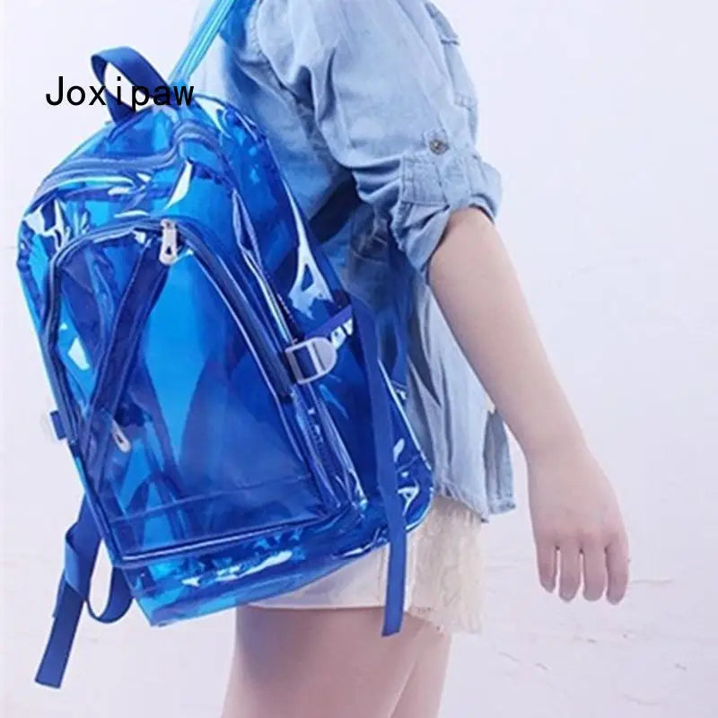 Transparent PVC Large Capacity Backpack for Women Men Casual Outdoor Beach